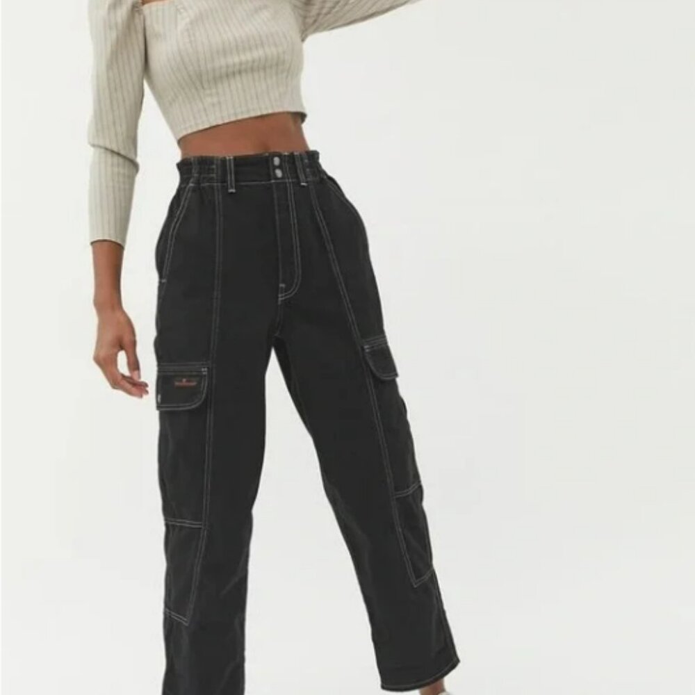 BDG High-Waisted Contrast Stitch Skate Jean – Black